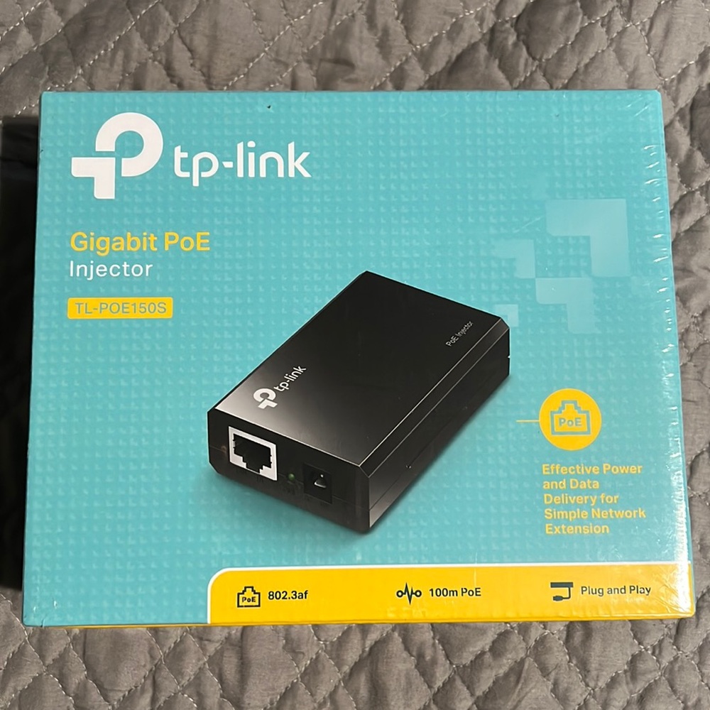 TP-LINK 802.3af Gigabit PoE Injector - Black (TL-PoE150S)